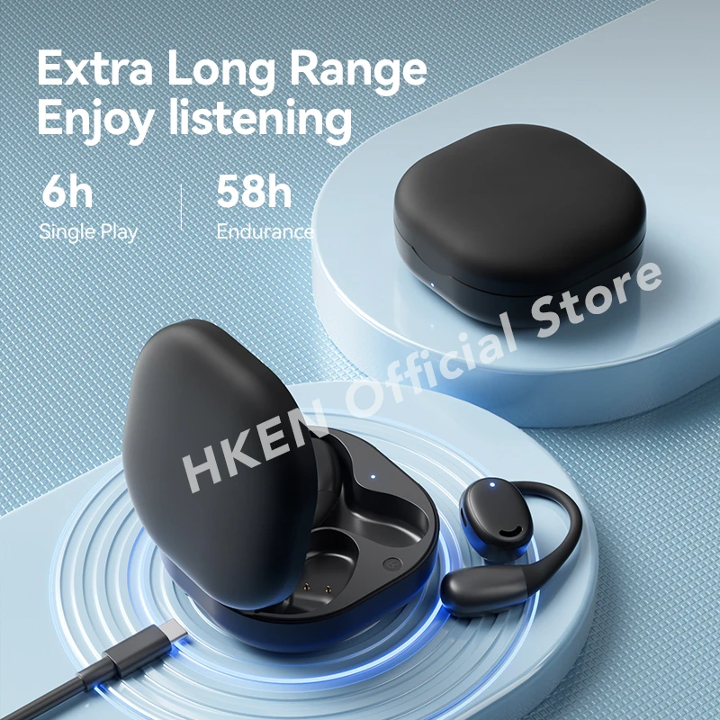 HKEN-auriculares inalámbricos con gancho para la oreja, cascos con micrófono, sonido HIFI, llamadas HD, para todos los teléfonos inteligentes - imagen 4