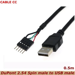 Cable USB 2.0 Macho 5 Pines – DuPont Placa Base PCB