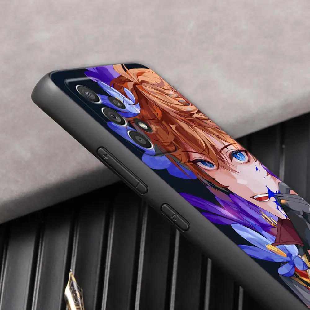 Funda de teléfono de Anime Genshin Impact Flower Galaxy A53, fundas negras para Samsung A54, A52, A52S, A51, A71, A73, A72, A41, A42, A91, A32, A33 - imagen 5