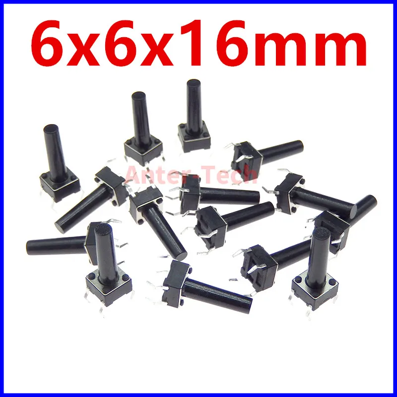 20 piezas DIP 6x6 6X6X16 6*6*16MM interruptor de botón táctil para luz el interruptor de alimentación 4 pines - imagen 2