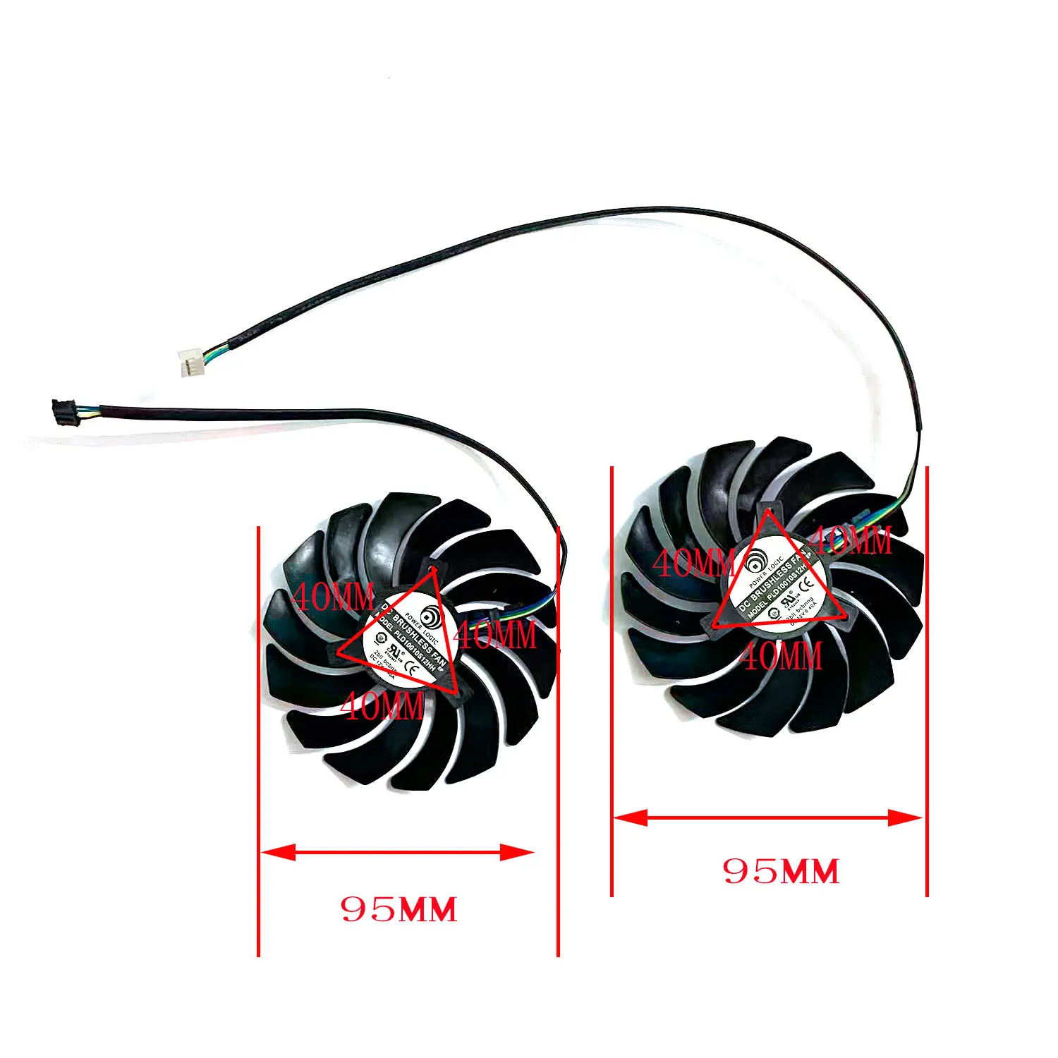 UKGF nuevo ventilador GPU 95MM 4PIN PLD10010S12HH RTX 2070 para GeForce MSI RTX 2070 GAMING Z ventilador de refrigeración de tarjeta gráfica - imagen 3