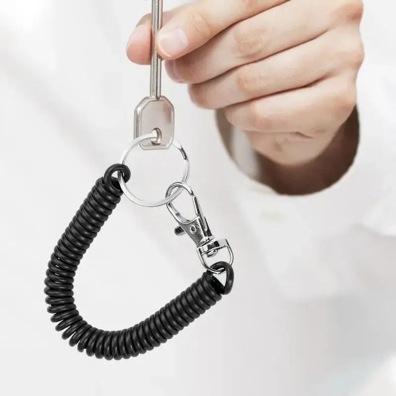 Cordón en espiral, cuerda de retención con Clip, resortes retráctiles, llavero, cordón en espiral, soporte para llavero, cordón, llavero de pesca, regalos - imagen 4