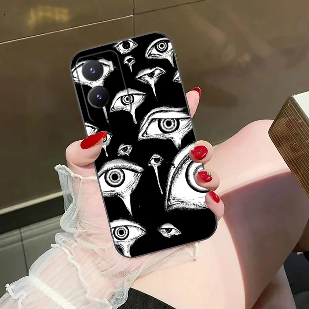 Funda de teléfono con cara de ojo rojo aterrador de la suerte para VIVO Y02 Y04 Y16 Y17 Y19 Y20 Y21 Y22S Y27 Y28 Y29 Y35 Y36 Y50 Y51 Y72 Y77 Y78 Y100 - imagen 4
