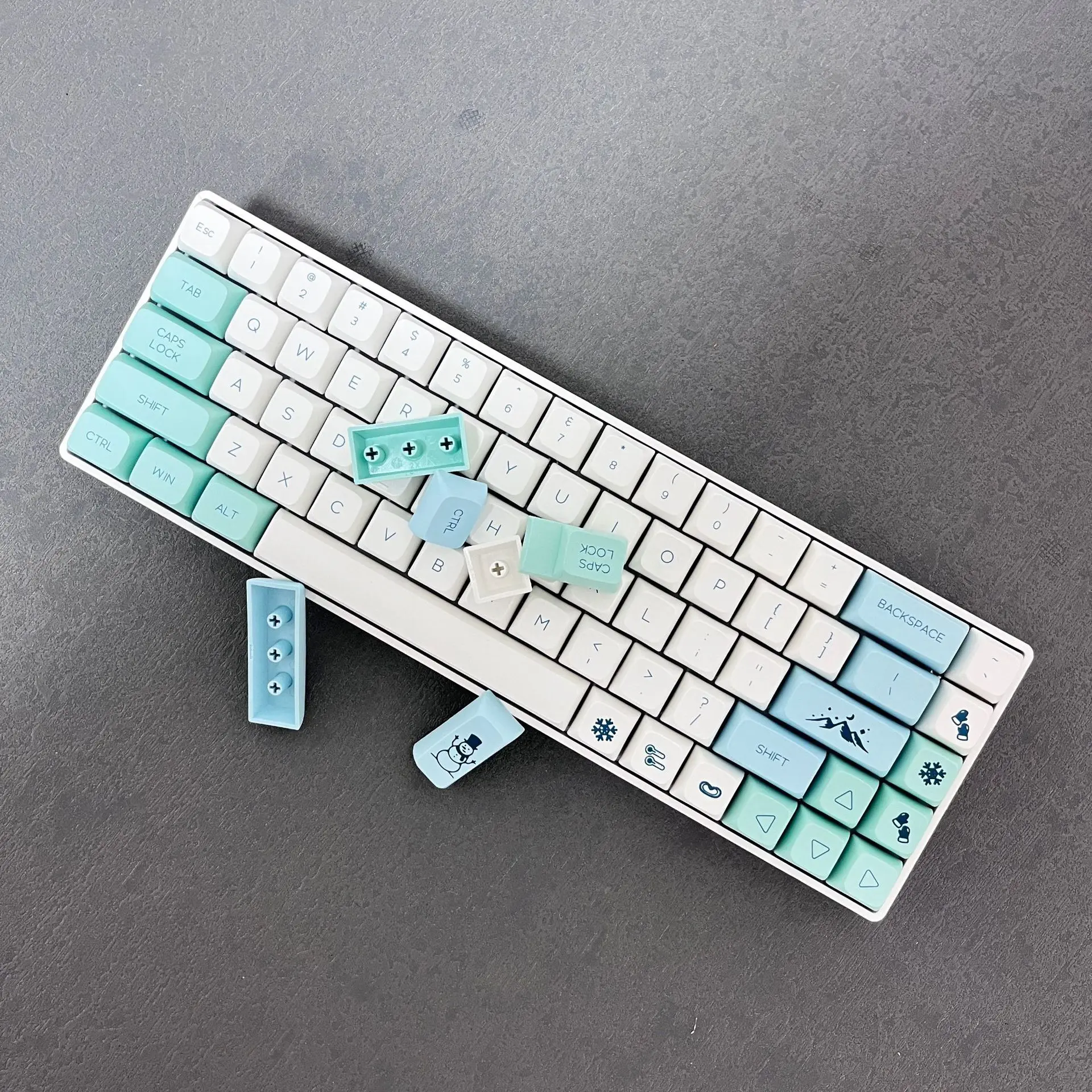 Iceberg Theme Sugar65 LEOBOG Hi8 Hi75 Keycaps DYE-SUB PBT XDA Profile portugués coreano ruso español Keycaps para RAINY75 - imagen 4