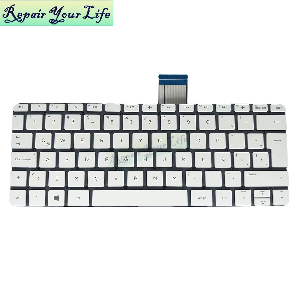 Teclado de ordenador portátil para HP stream 11-D 11-R 11-P 11-Y 11-D001TX 11-D001TU LA Latin white PK131A61C24 sin marco - imagen 2
