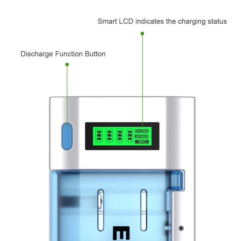 Cargador Inteligente LCD 6 Pilas AA/AAA/C/D/9V - Carga Rápida - imagen 3