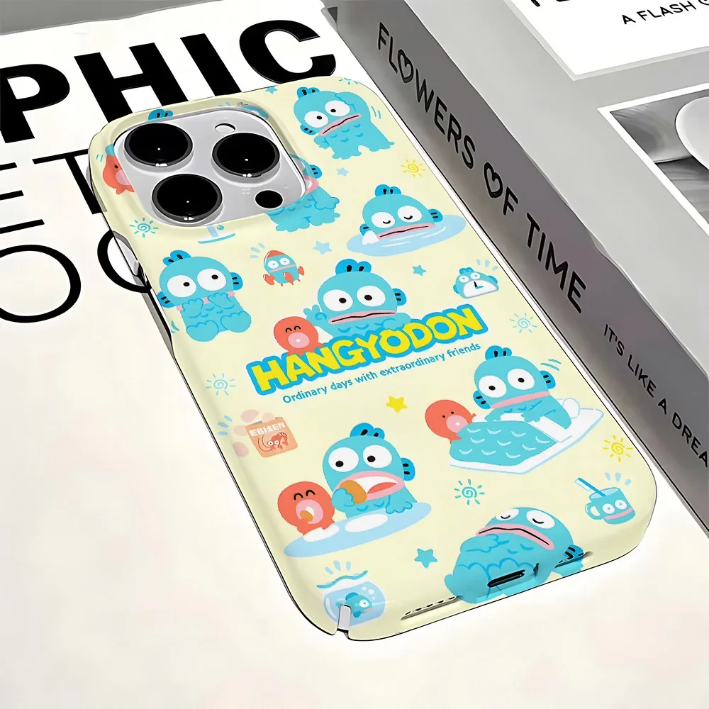 Bonita funda de teléfono Sanrio Hangyodon para IPhone 16 15 14 13 12 11 Pro Max XS XR XSMax 6 7 8 Plus, funda dura HD brillante para PC - imagen 3