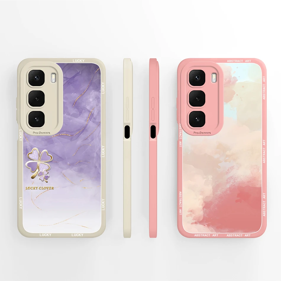 Para infinix Hot 60 Pro Plus 60i funda trasera de teléfono con estampado Floral para Hot 60i 4G 5G parachoques de protección completa de silicona líquida suave - imagen 4