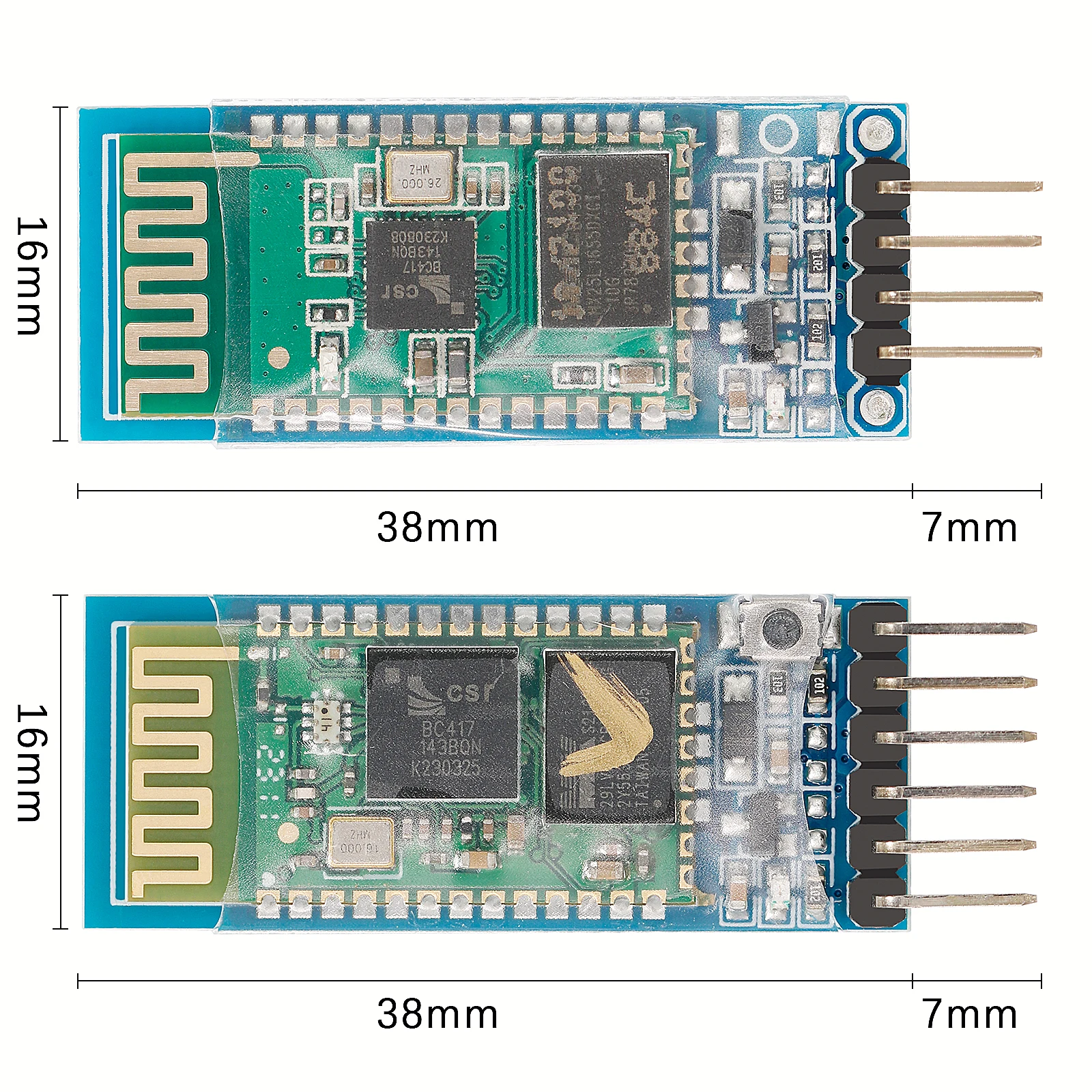 Módulo Bluetooth HC 05 HC 06 Rf módulo esclavo transceptor Bluetooth inalámbrico Rs232/TTL a convertidor y adaptador UART - imagen 2
