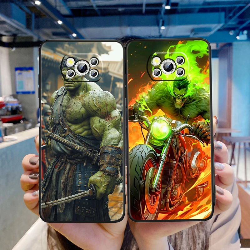 Funda de teléfono de TPU negra para Xiaomi, carcasa Popular de Hulk, Marvel, Mi Poco F5, F4, F3, X6, X5, X4, X3, M6, M5S, M4, M3, C65 Pro, GT, NFC, 5G - imagen 2