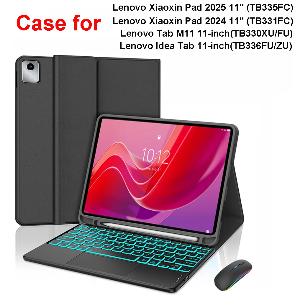 Funda para Lenovo Tab M11 de 11 pulgadas, funda para teclado Bluetooth para Xiaoxin Pad 11 en 2024/2025, para Lenovo Idea Tab 11 Smart Stand Cover - imagen 2