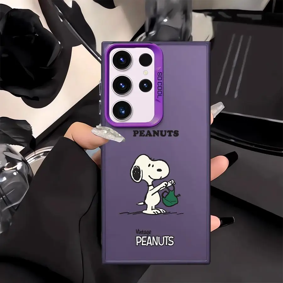 Funda trasera de teléfono con dibujos animados bonitos S-S-noopyS para Samsung Galaxy S21 S20 Plus S25 Note 20 Ultra S23 S24 FE S23 S22 - imagen 3