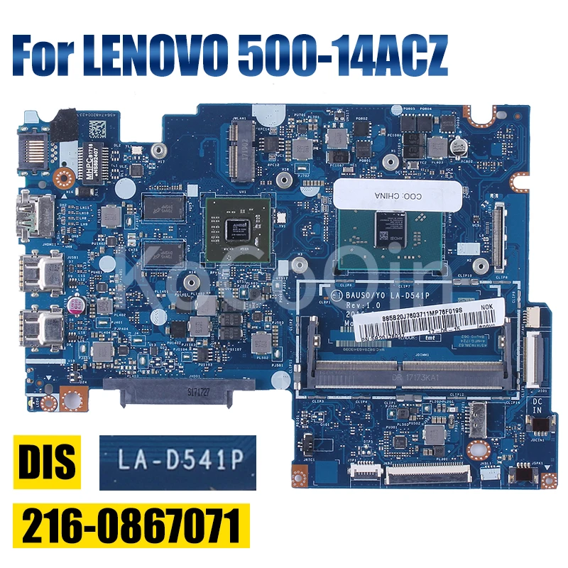 LA-D541P para placa base de portátil LENOVO 500-14ACZ AM9410 216- 0867071 Placa base para computadora portátil 5B20J76055 5B20L85913 completamente probada - imagen 5