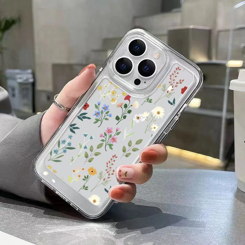Funda de teléfono de silicona suave Flower Love para iPhone 16 15 14 13 12 11 Pro Max XS XR 7 8 15 Plus cubierta de parachoques transparente a prueba de golpes - imagen 3