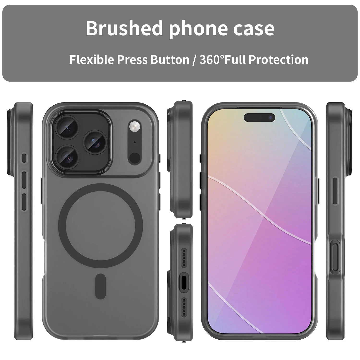 Funda de teléfono magnética táctil mate con sensación agradable a la piel para iPhone 17pro/17pro Max cubierta trasera de TPU suave a prueba de golpes - imagen 3