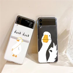 Funda Transparente Samsung Galaxy Z Flip4 Dibujo Animado Pato Ganso