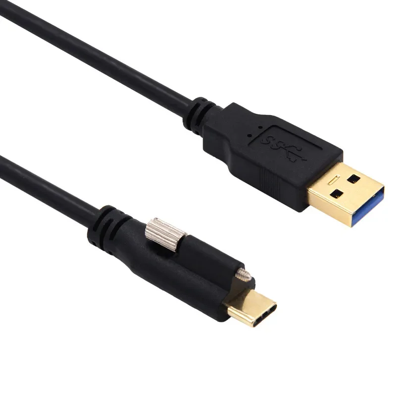 Conector de bloqueo USB 3.1 tipo C a cable de datos USB3.0 estándar con tornillo de montaje en panel 0,3 M 1 M 2 M 3 M - imagen 2