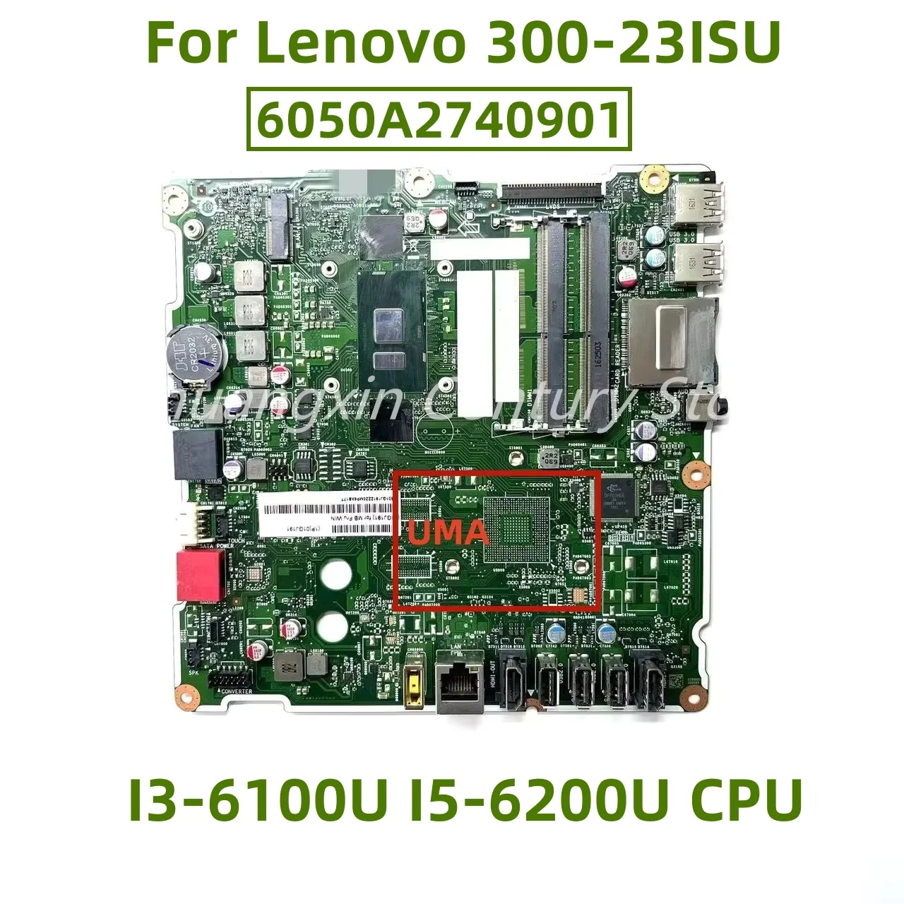 6050A 2740901   Placa base adecuada para portátil Lenovo 300-23ISU con I3-6100U I5-6200U CPU UMA 100% prueba OK envío