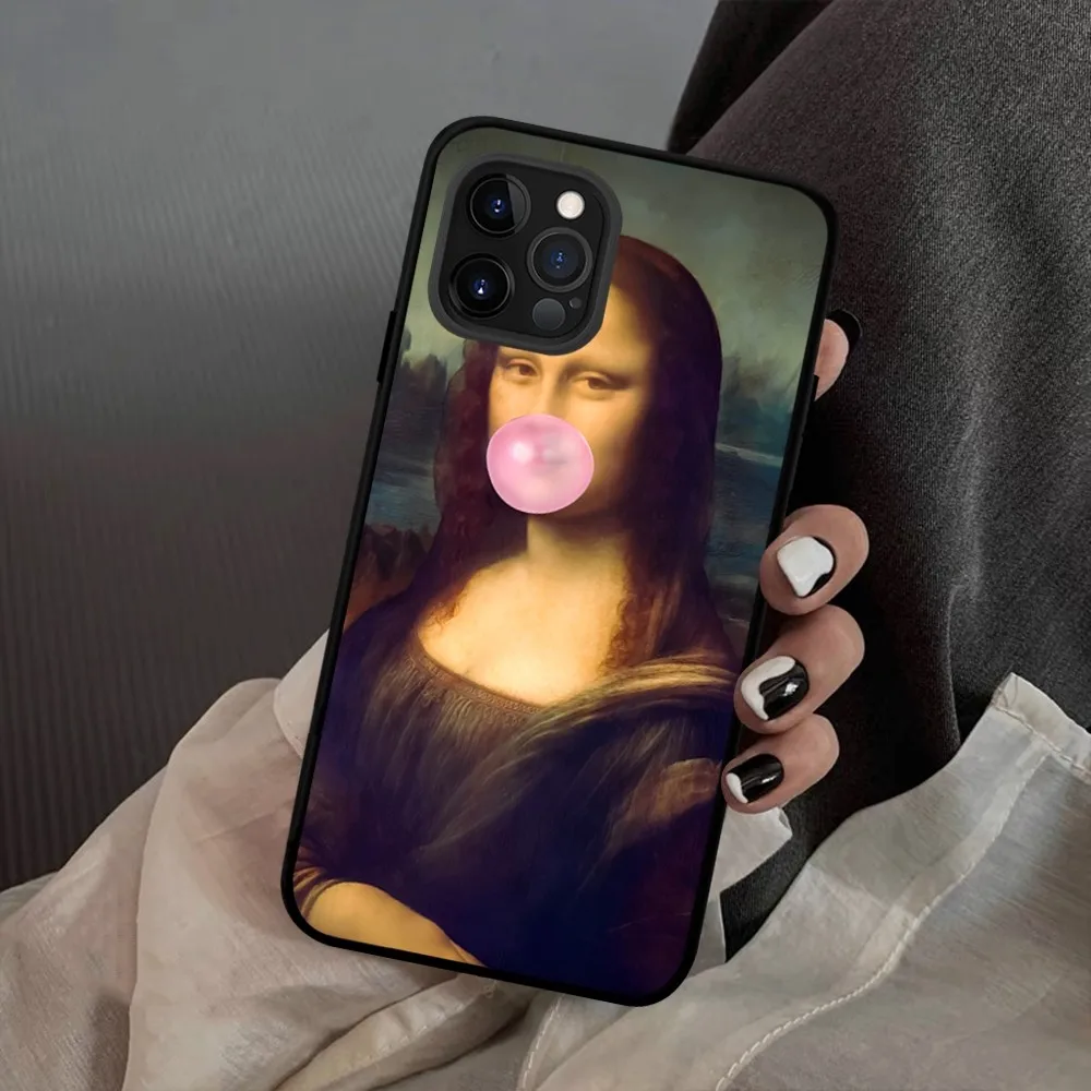 Funda de teléfono divertida de arte Mona Lisa para IPhone 15 14 11 12 13 Mini Pro XS Max, Funda 6 7 8 Plus X XR SE 2020 - imagen 5