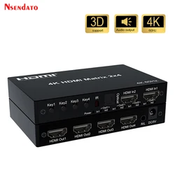 Conmutador Matriz HDMI 2x4 – 4K 60Hz con Audio Dolby
