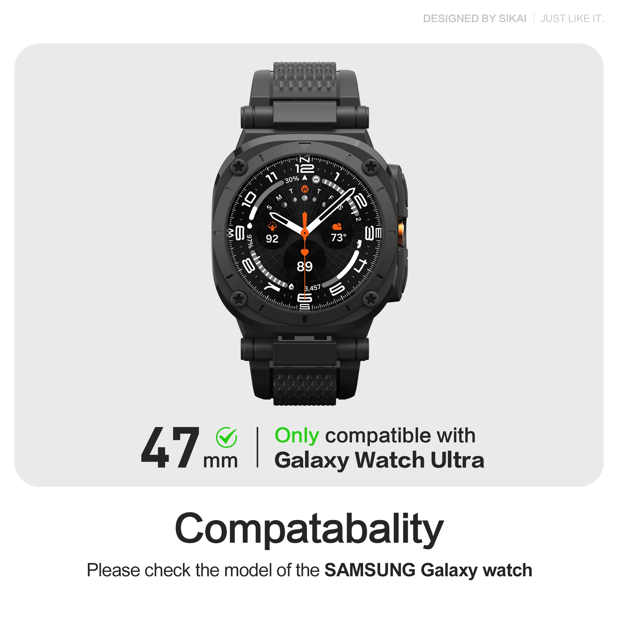 Funda deportiva resistente para reloj, funda protectora para Samsung Galaxy Watch Ultra de 47mm con banda protectora de TPU con correa - imagen 2