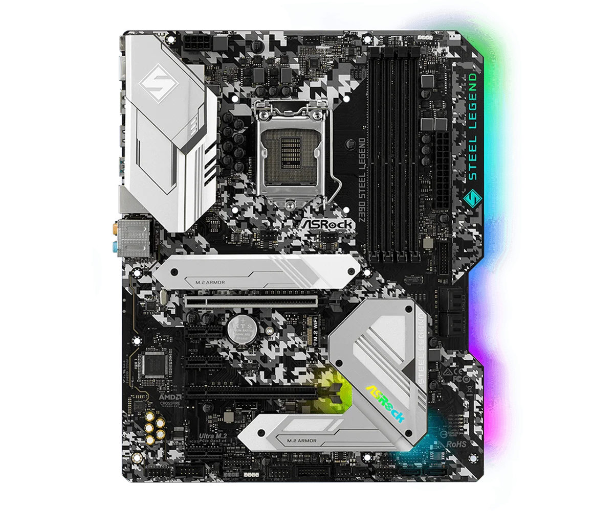 Placa base Asrock Z390 Steel Legend LGA 1151 intel Z390 placa base 2 × M.2 ATX compatible con 8700 9400F 9600 8400 8300 9900 cpu DDR4 - imagen 2