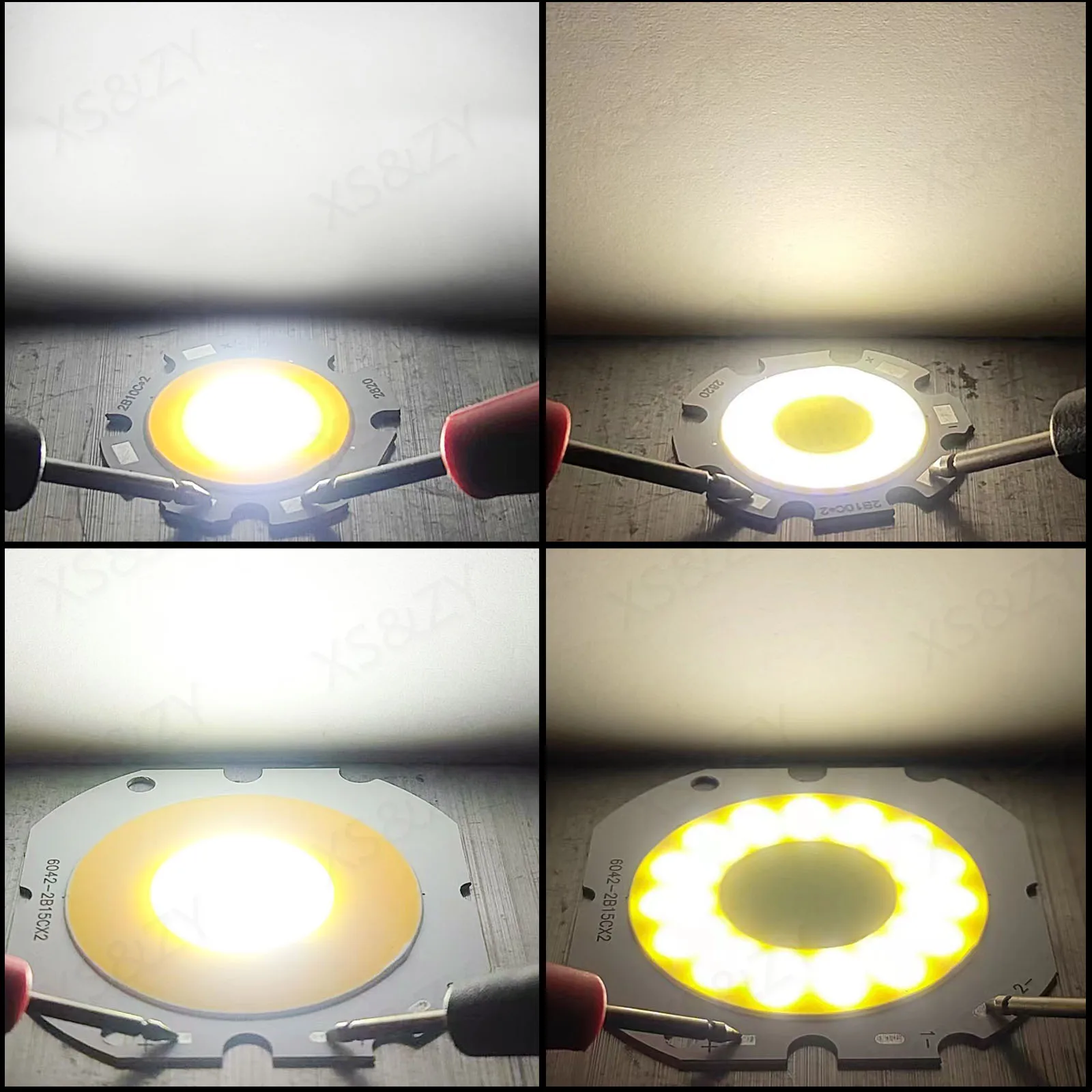 Chip LED de alto brillo, 10W, 14W, 20W, 30W, doble Color, blanco frío y cálido, fuente de luz COB, foco Circular, lámpara de tubo, iluminación interior - imagen 4