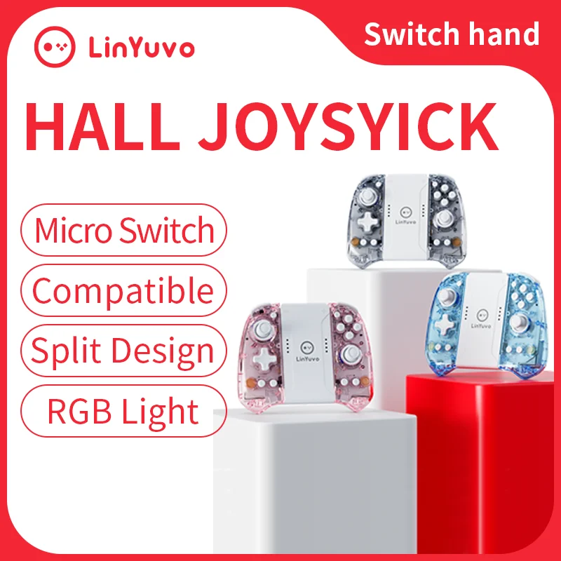 LinYuvo Gamepad inalámbrico KS58 para Switch y OLED con Turbo/vibración/giroscopio de 6 ejes/función de activación/basculante de pasillo, Gamepad de larga duración - imagen 2