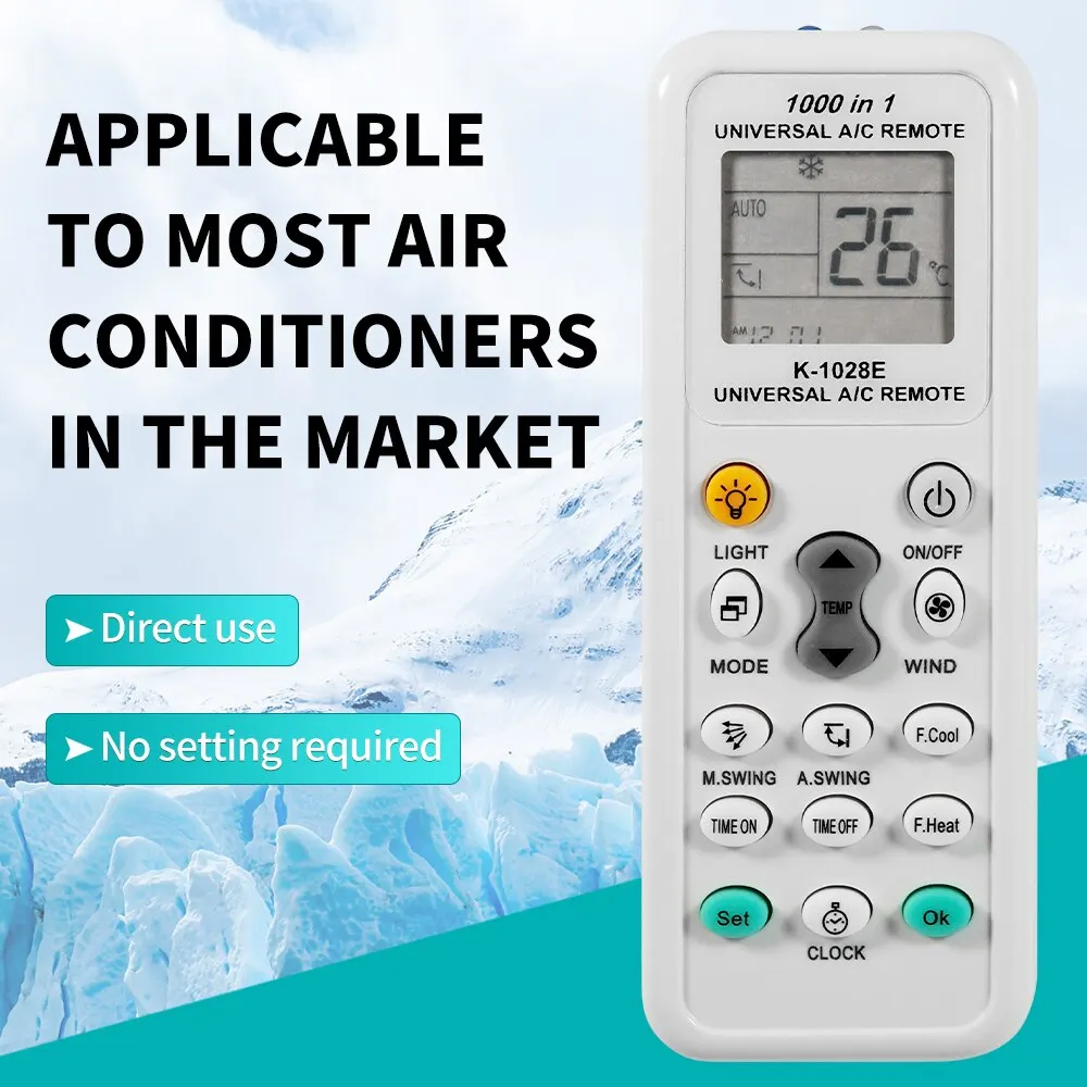 1000 en 1 control remoto universal K 1028E AC Digital LCD para acondicionador de aire - imagen 2