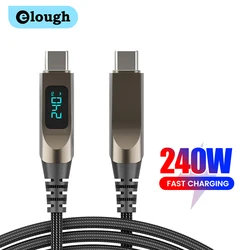 Cable USB-C Elough 240W 5A con Pantalla Digital Carga Rápida