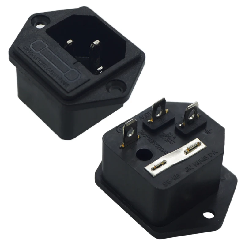 Enchufe IEC C14 Panel 10A 250V con Portafusibles