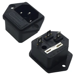 Enchufe IEC C14 Panel 10A 250V con Portafusibles