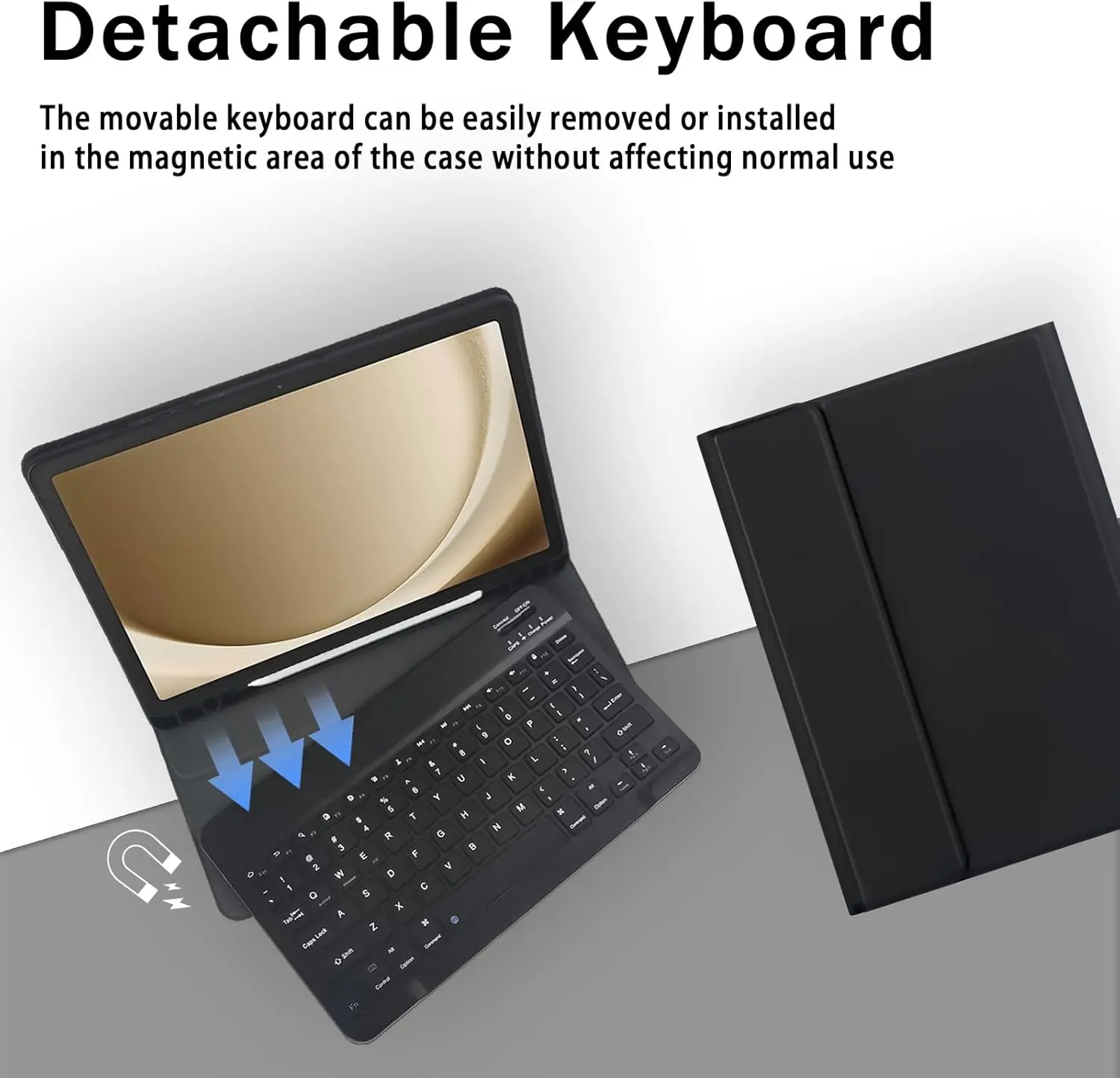 Funda para Samsung Galaxy Tab A9 Plus Funda con teclado Bluetooth desmontable de 11 pulgadas para Samsung Tab A9+ (Modelo: SM-X210/X216/X218) - imagen 5