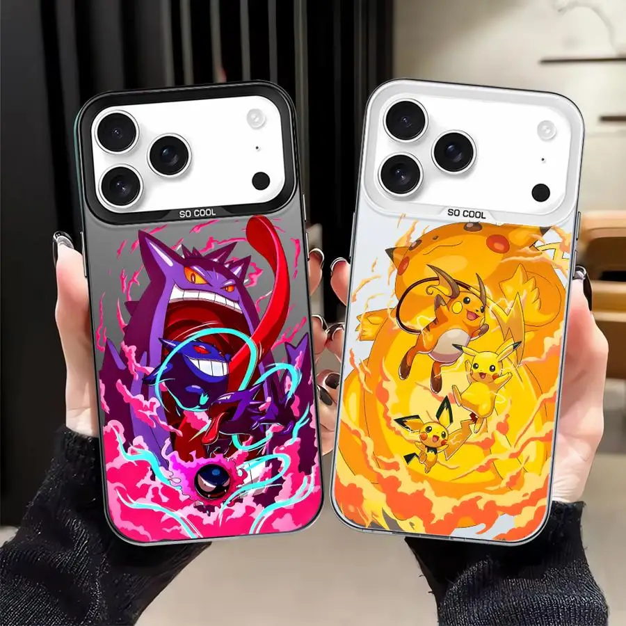 Funda Poke-mons Gen-gars Pika-chus para iPhone 15 Plus 16 17 Pro Max 12 XS 14 XR 16e 13 11 17Air