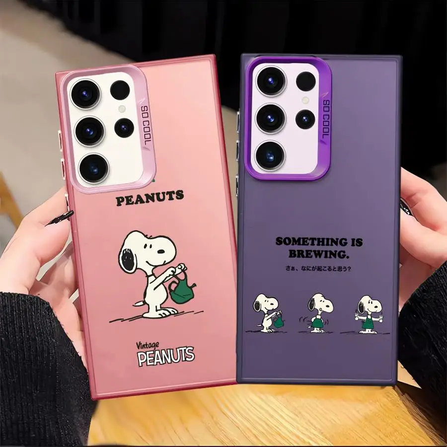 Funda trasera de teléfono con dibujos animados bonitos S-S-noopyS para Samsung Galaxy S21 S20 Plus S25 Note 20 Ultra S23 S24 FE S23 S22 - imagen 5