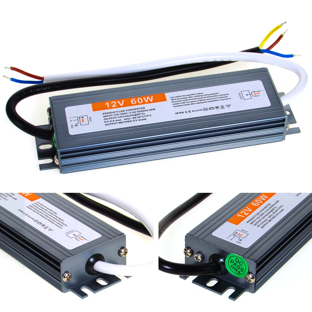 Transformador de 220V a 12V y 24 V, fuente de alimentación de 12 y 24 V, IP67, IP68, transformador de iluminación impermeable para exteriores, 110V, 220V a 12V y 24 V - imagen 5