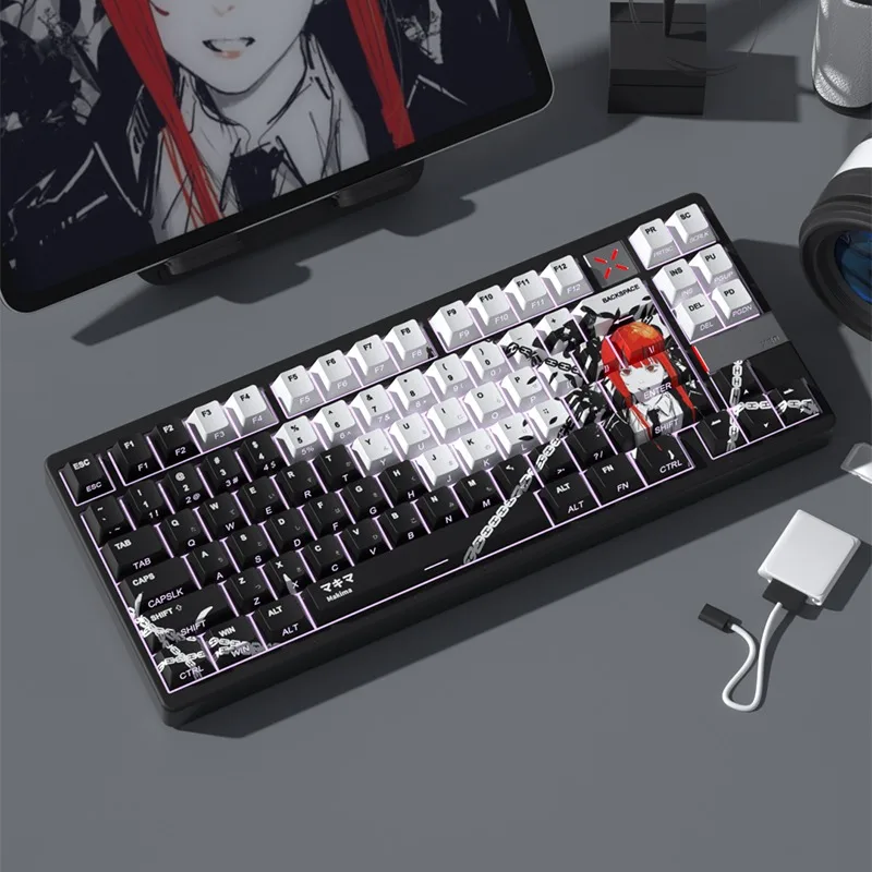 MiFuny-Juego de teclas de Anime, accesorios para juegos de Teclado mecánico con grabado lateral, PBT, perfil de cereza - imagen 3