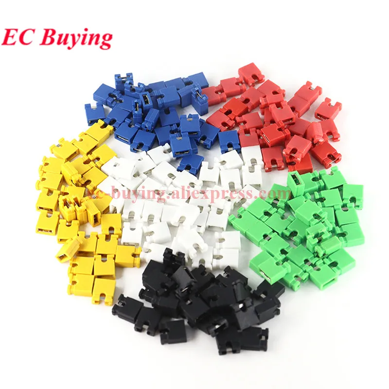 50-100 Uds tapa de puente 2,54mm 2,0mm 1,27mm cabezal de Pin de paso tapa corta conector de carcasa de cable derivación cubierta de enchufe de puente de tipo largo - imagen 4