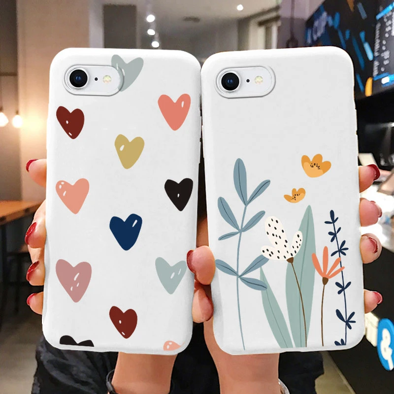 Funda de flores para iphone 6 6S Plus Capa iphone6 6S + 6 + Funda de teléfono de silicona suave Linda Funda trasera de oso gato para iphone6 iphone6s + - imagen 2