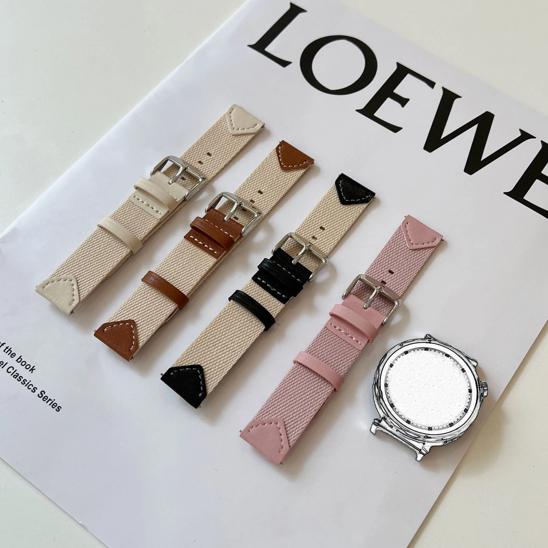 Correa de 18mm para mujer, pulsera para Huawei Watch GT5 Pro 42mmGT5 4 41mm para Garmin Vivoactive 4S Venu 3S 2S, correas de reloj vaqueras