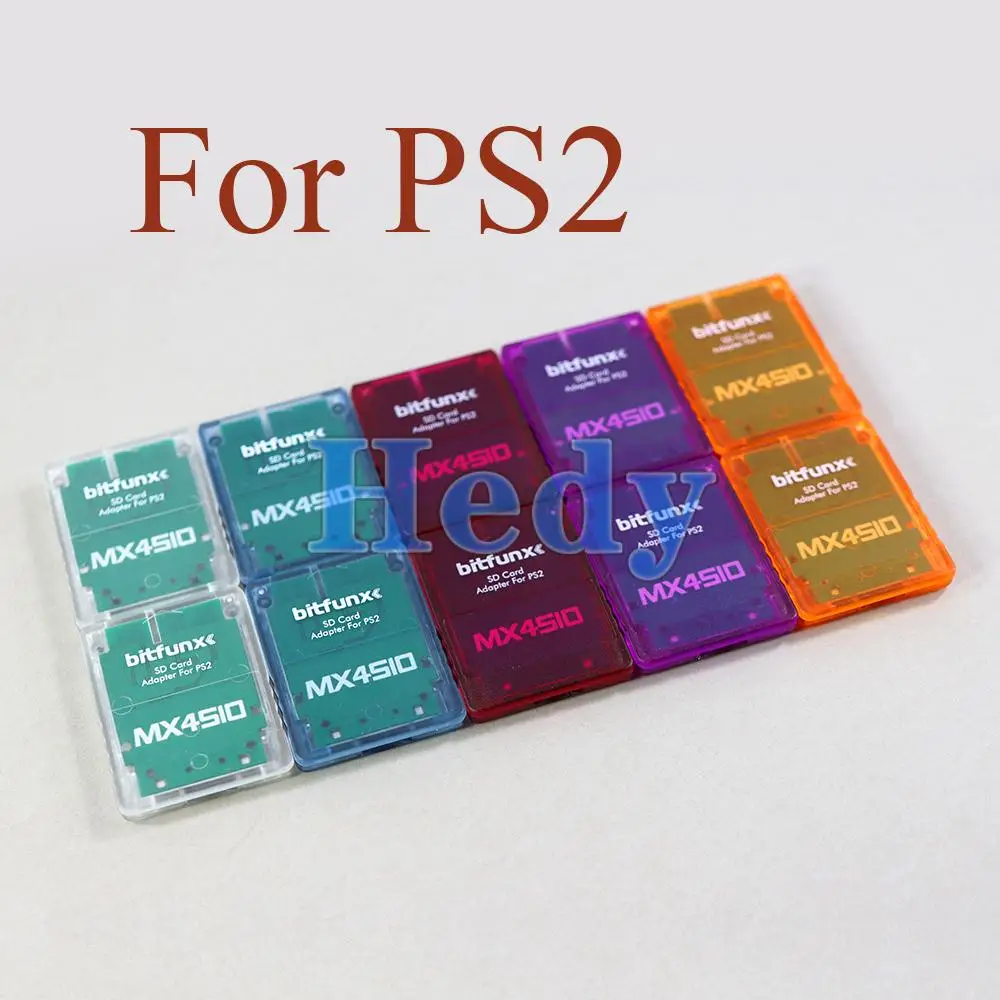 Adaptador de tarjeta TF/SD para consola PS2 MX4SIO SIO2SD, programa de tarjeta de memoria, tarjeta de juego, Kit adaptador de tarjeta de carcasa transparente, 10 Uds.