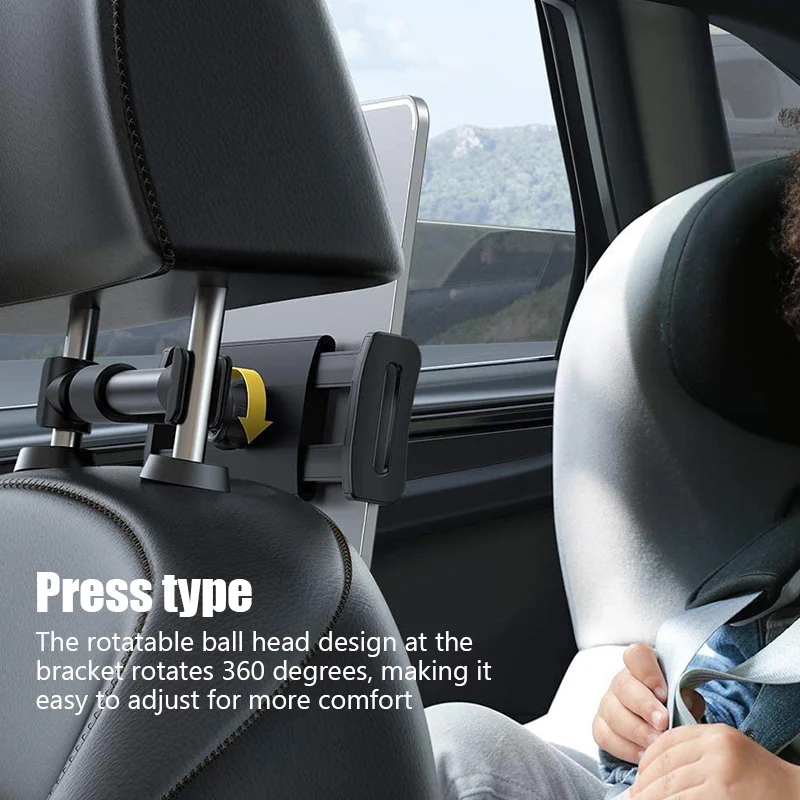 Soporte de teléfono para tableta de coche, montaje en asiento trasero de 4,7-12,9 pulgadas, para iPhone y iPad - imagen 2