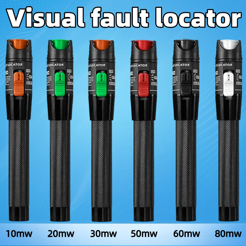 Localizador Visual de fallos VFL FTTH, probador de Cable de fibra óptica SC/FC/ST, interfaz de 2,5mm, herramienta de prueba de fibra óptica, 10/20/30/50/60/80MW