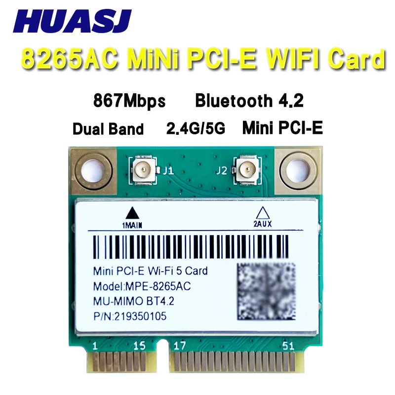 AC8265 Adaptador de red de tarjeta WIFI mini PC-E de doble banda 2,4G/5G 8265HMW BT4.2 8265 para Win 7/8/10/11