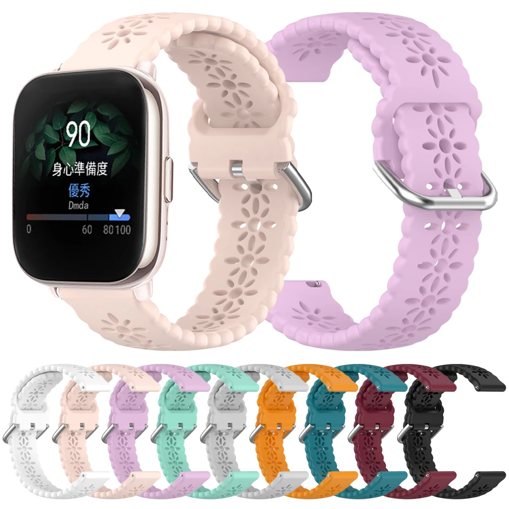 Correa deportiva de silicona de 20mm y 22mm para Huami AMAZFIT GTR 4 3 Pro 47mm, pulsera AMAZFIT GTS 4 3 2e BIP 5, correa de reloj suave