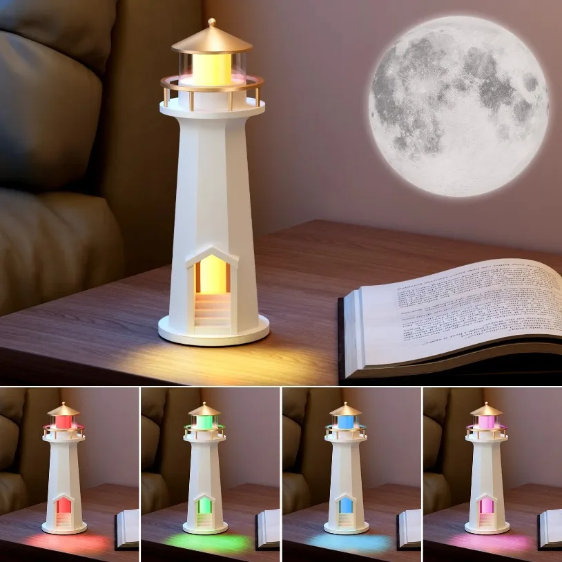 Light House RGB/luz nocturna LED, cargador inalámbrico para teléfono, Altavoz Bluetooth para iPhone 17 ~ 12, estación de carga rápida Samsung Xiaomi - imagen 4
