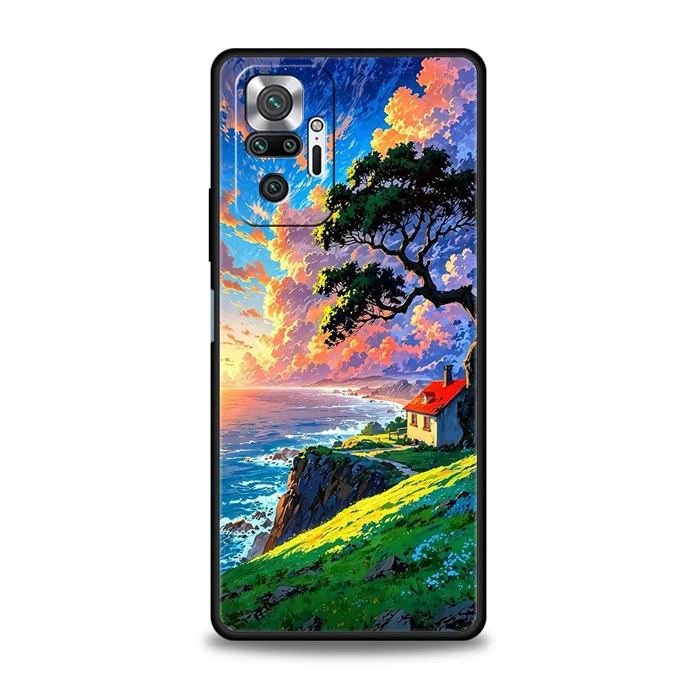 Funda de teléfono para Xiaomi Redmi Note 14 13 12 5G 11 10 Pro Plus 4G 9S 9 14C 13C 12C 10C 9C 9A cubierta Anime japonés paisaje arte - imagen 5