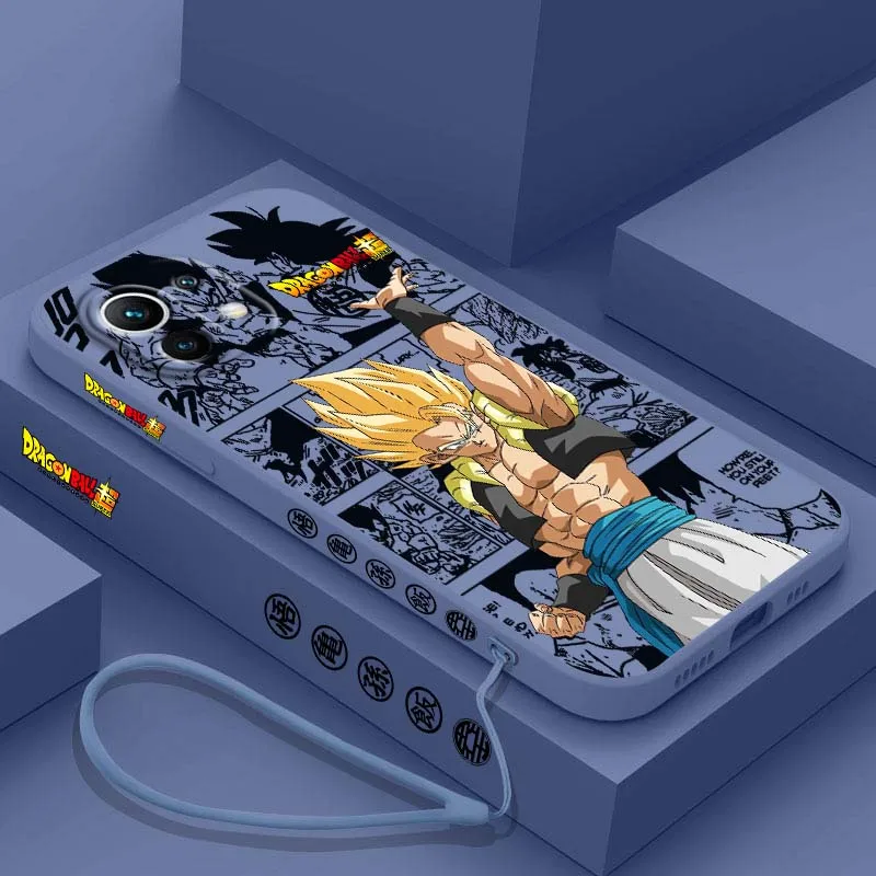 D-Dragon Ball Son Goku Saiyan cubierta para Xiaomi Mi 17 15 14 13 12 11 9 13T 12T Lite Pro Max 5G funda de teléfono con cuerda izquierda líquida - imagen 4