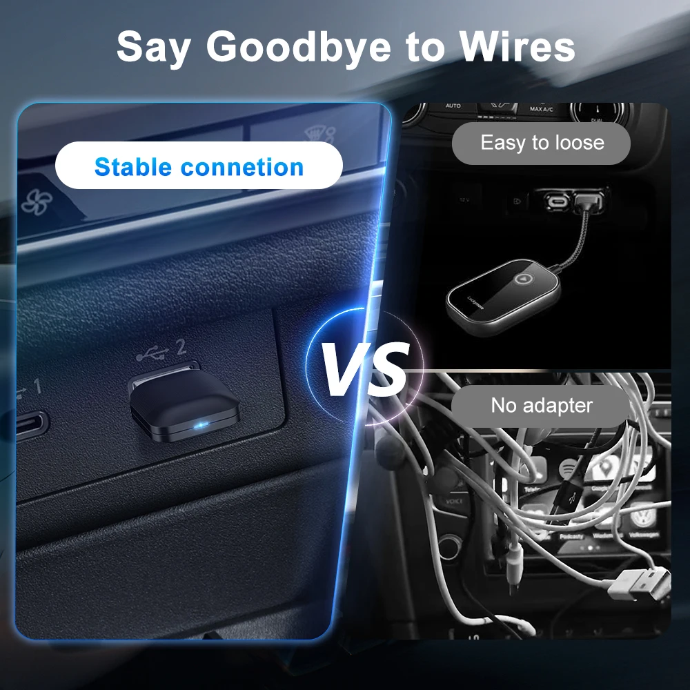 Nuevo Mini adaptador CarPlay 2 en 1 con cable a inalámbrico, caja inteligente Android Auto, adaptador automático Plug and Play, Dongle USB, Mini caja inteligente - imagen 3