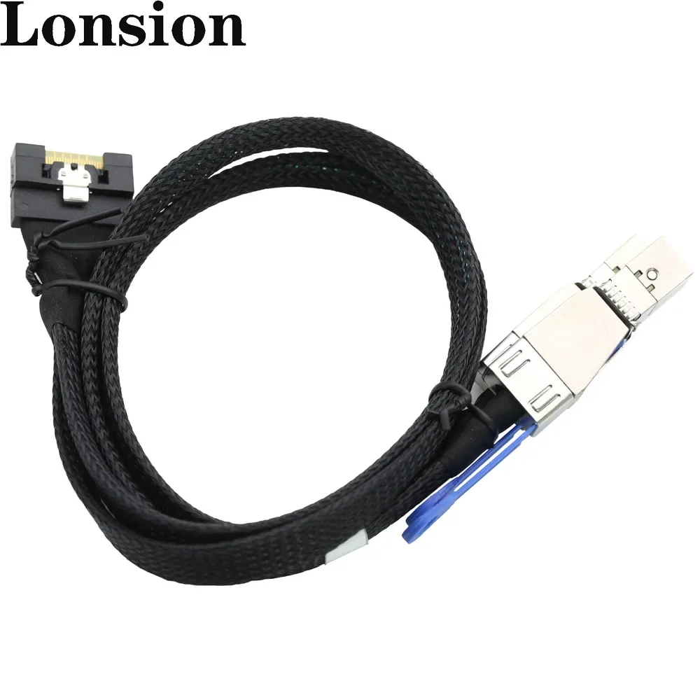 Cable adaptador PCIe Slimline SFF-8654 8I a 2 SAS HD 8644 para paquete de cableado interno de servidor con conector en ángulo de cobertura total - imagen 3